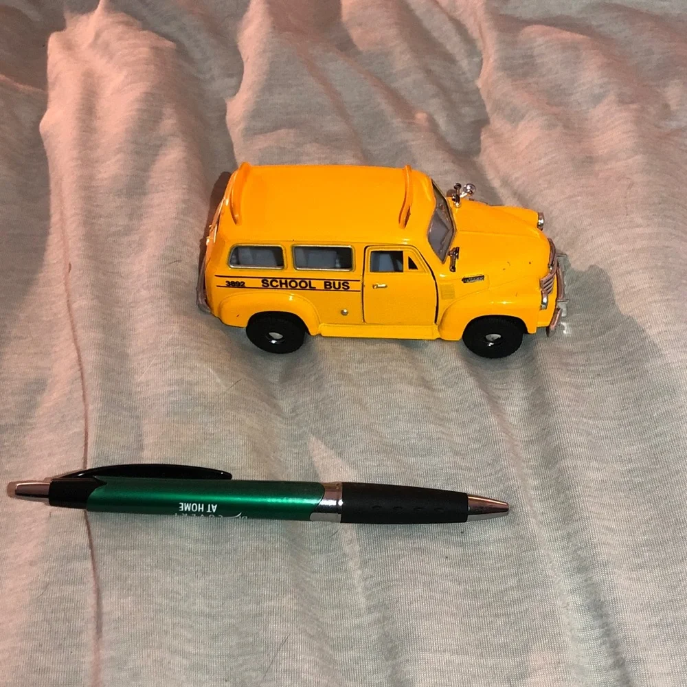 Classic Yellow School Bus Toy pull back action